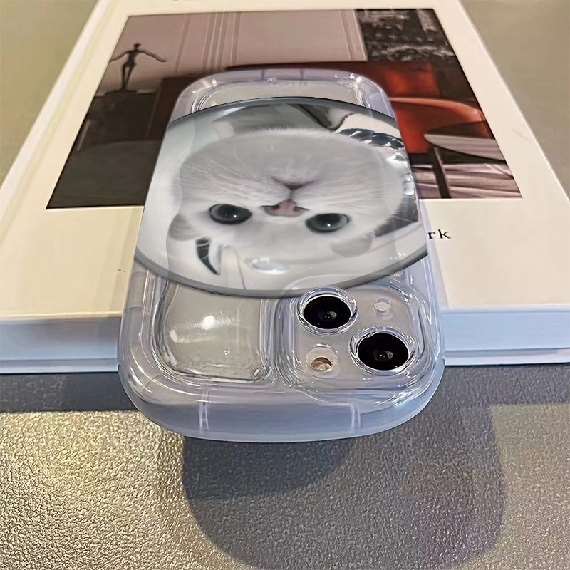 IPHONE Casing Ponsel Transparan Kucing Lucu Kompatibel Untuk Iphone14 13 12 11 Pro Max XS X Xr8 +7Plus Silikon Lembut Shockproof Casing Cover Cell Precticer