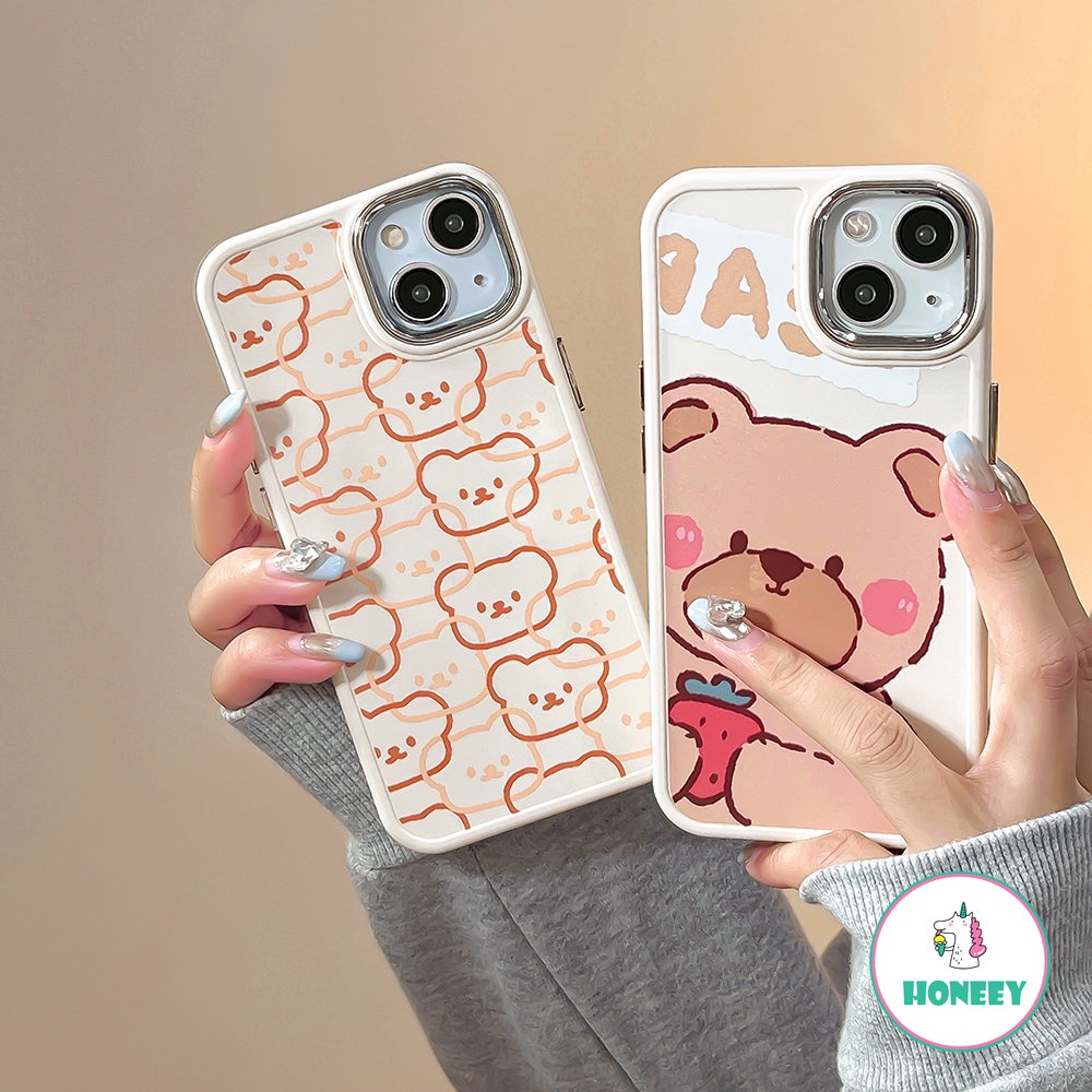 Kartun Kawaii Bear Case Untuk iPhone 14 Pro Max Casing iPhone 11 Pro Max 12/12pro 13 Pro Max7 8Plus Xr Xs Lembut TPU Shockproof Penutup Belakang