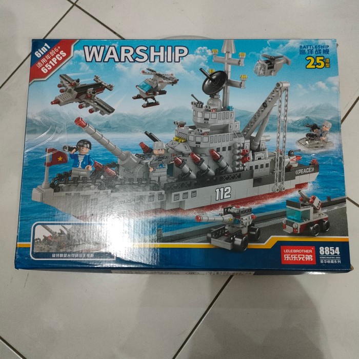 lego edukasi mainan anak kapal perang isi 651