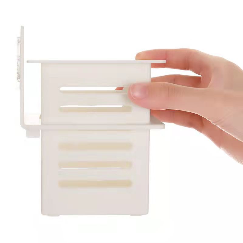 ღ Wall Mounted Hollow Drain Rack Self-adhesive Toothpaste Tempat Sikat Gigi Kamar Mandi Punch Free Floating Shelves Drain Rack Tool