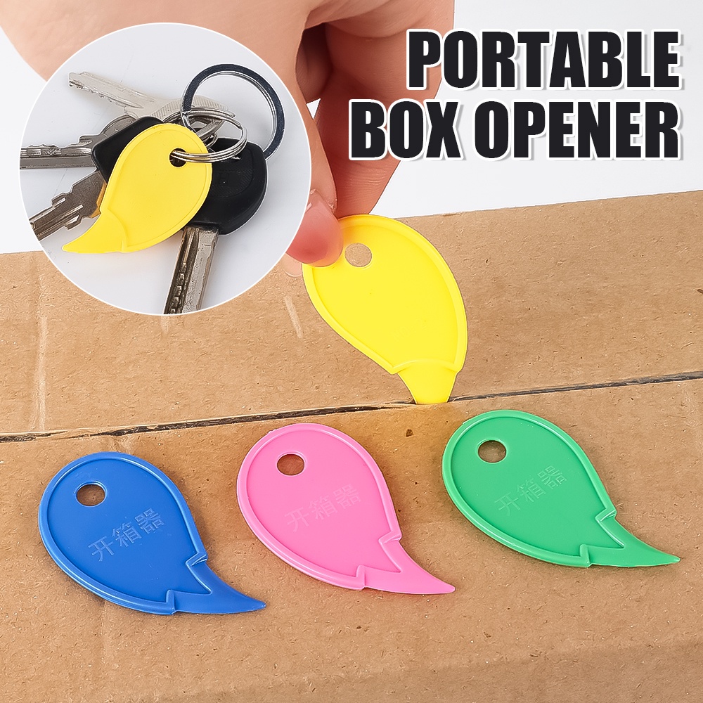 Alat Pemotong Mini Surat Pembuka/ Express Box Safety Paper Cutter/Portable Colorful Plastic Box Opener Pocket Art Utility/Carry-on Keychain Slicer Bongkar Pasang Kni