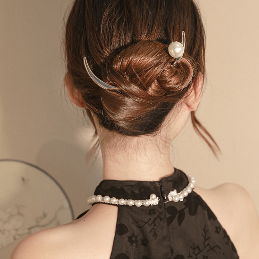 Deartiara Chinoiserie First String Moon Hairpin Retro Half Moon Hair Hairpin Antik Pengeriting Rasa Tinggi Hiasan Kepala