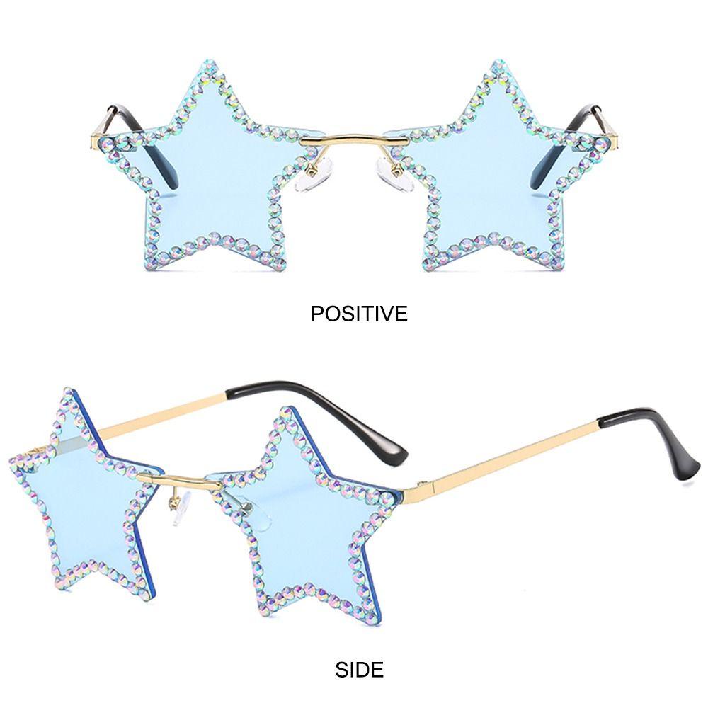 R-flower Star Shaped Sunglasses Y2K Kacamata Halloween. Nuansa Retro Warna Hitam Warna-Warni Untuk Unisex