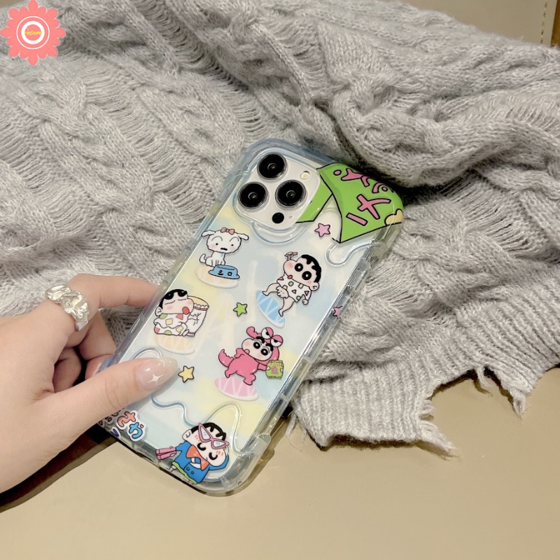 Cute Hello Kitty Pochacco Kuromi Case Kompatibel Untuk IPhone 7Plus 11 12 13 14 Pro Max XR X7 8 Plus XS Max Se2020 3D Ice Cream Kartun Crayon Shin-chan Lembut TPU Cover