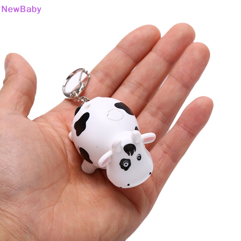 Newbaby LED Cow Sapi Gantungan Kunci Keyring Mainan Anak Plastik Tas Mobil Gantung Liontin ID