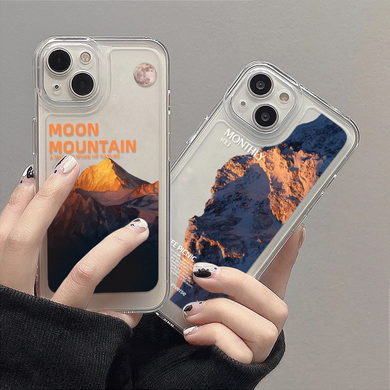 Casing Gunung Salju Untuk Vivo Y12S Y17 Y16 Y12 Y15 Y11 Y20 Y20S Y20i Y19 Y91C Y91 Y95 Y93 Y15S Y15A Y33S Y33T Y21 Y21S Y21T Y51 Y52S Y53S Y02 NEX3 Akrilik Space TPU Back Cover