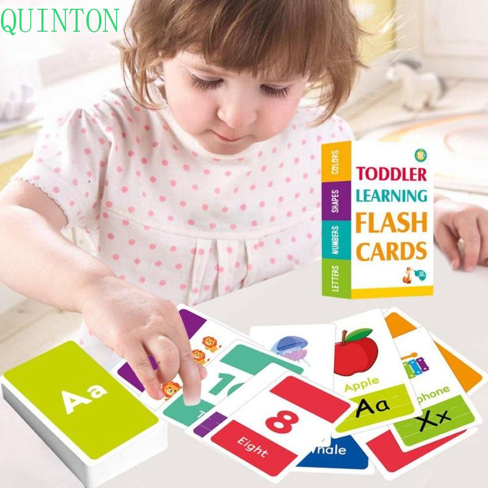 Quinton Kartu Belajar Bayi Bayi Anak Hadiah Melek Huruf Flashcards Bentuk Angka Warna Flash Card Game Puzzle Kartu Edukasi Dini