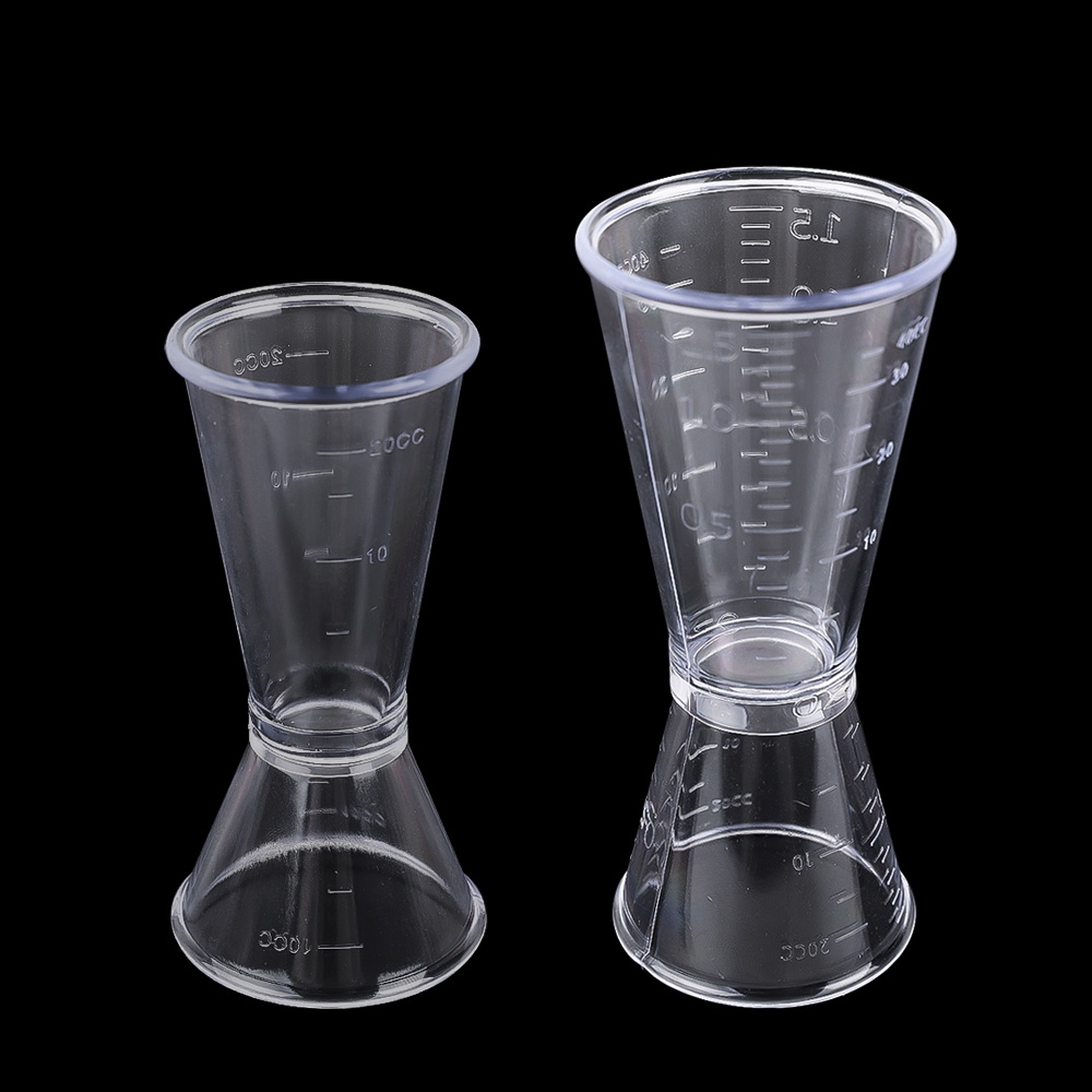 Gelas Takar Kopi Teh Susu Oz Double-headed Measuring Cup/Gelas Tes Kerucut Transparan Gradasi /10~40cc Gelas Ukur Segitiga Suhu Tinggi/Bar Metering Cocktails