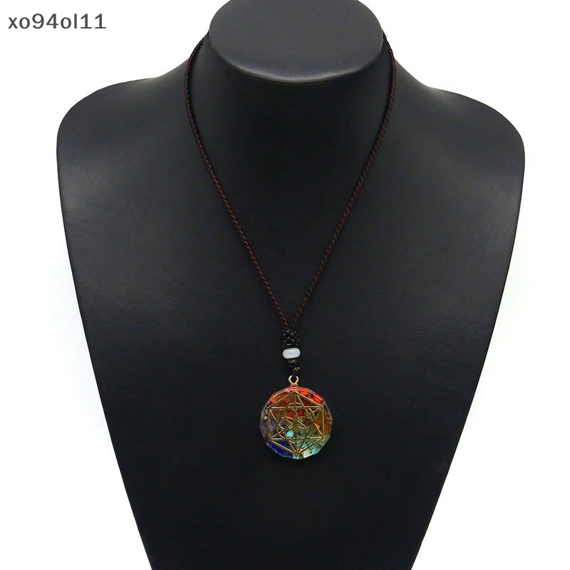 Xo Generator Energi Amulet 7 Cakra Liontin Kalung Orgonite Meditasi Keseimbangan Perlindungan Emf Leher Tali Rantai Perhiasan OL