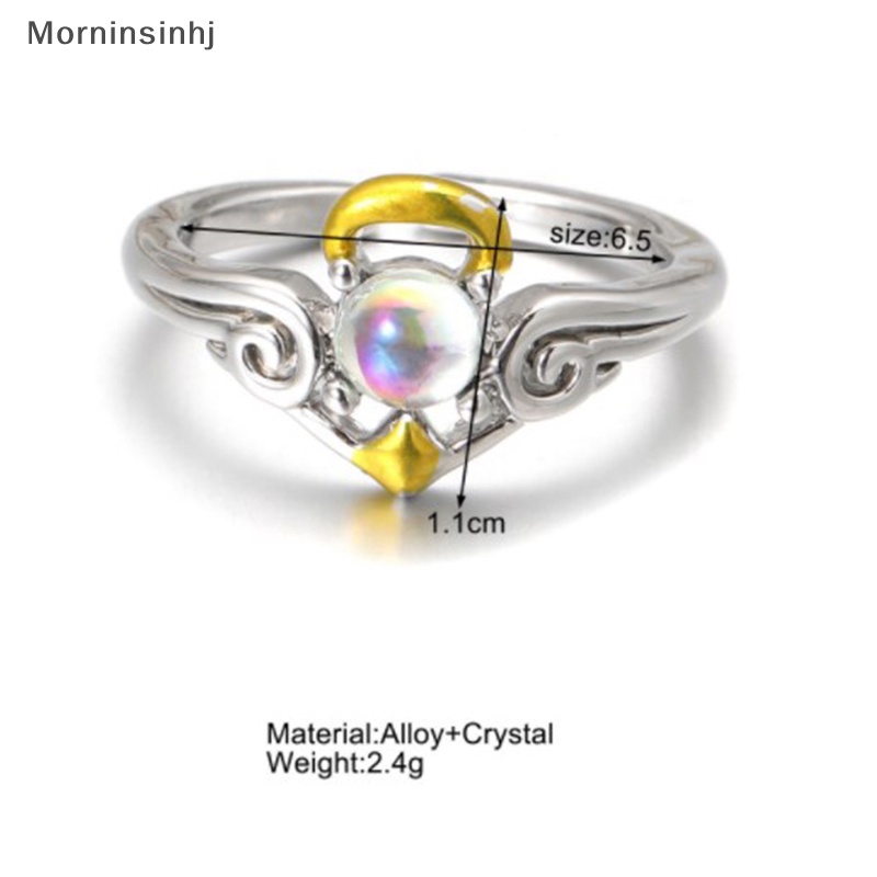 Mornin Fashion Sayap Malaikat Dan Setan Cincin Pasangan Untuk Wanita Gothic Indah Moonstone Adjustable Jari Terbuka Cincin Pria Perhiasan Pesta id