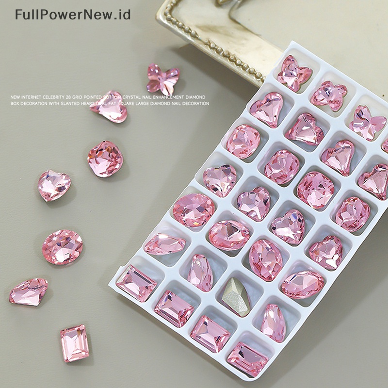 Power 28Pcs Nail Art Rhinestones Kerajinan Permata Dekorasi Bling Crystals Diamantes ID