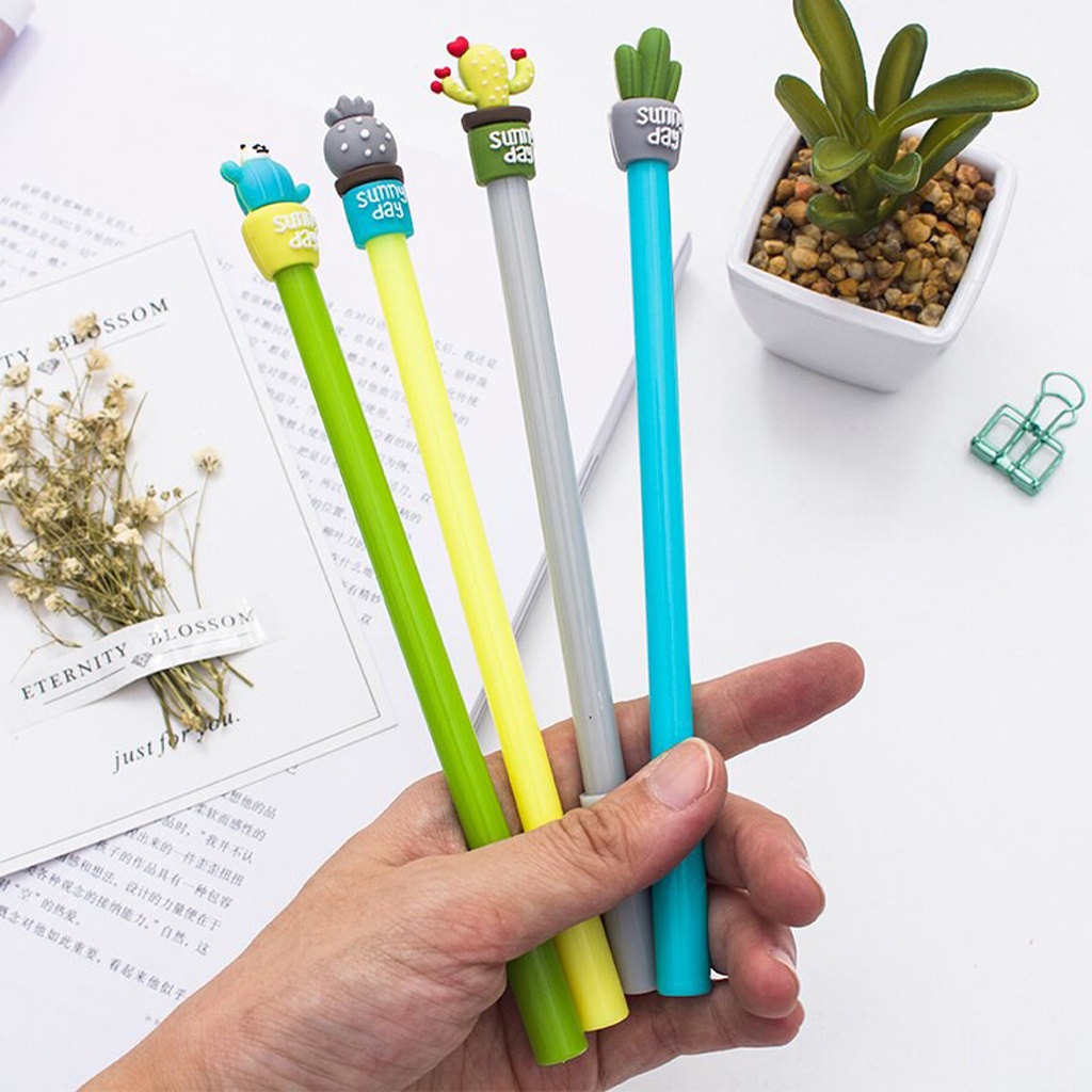 INFY - Stationary Polpen Pulpen Bulpen Bolpoin Bolpoint Pena Karakter Gel Lucu Motif Kaktus S077