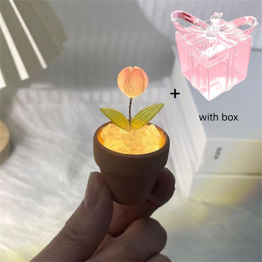 Paket Bahan Handmade Untuk Buket Miniatur Dan Bingkai Foto Diy Tulip Night Light Kit Untuk Hadiah Ulang Tahun Pacar Atau Sahabat