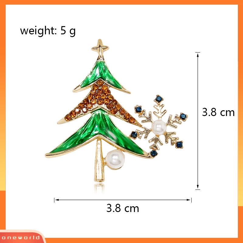 [ONE] Eropa Dan Amerika Pohon Natal Bros Berlian Imitasi Mutiara Pohon Natal snowflake Korsase all-match Perhiasan Natal Grosir Bros