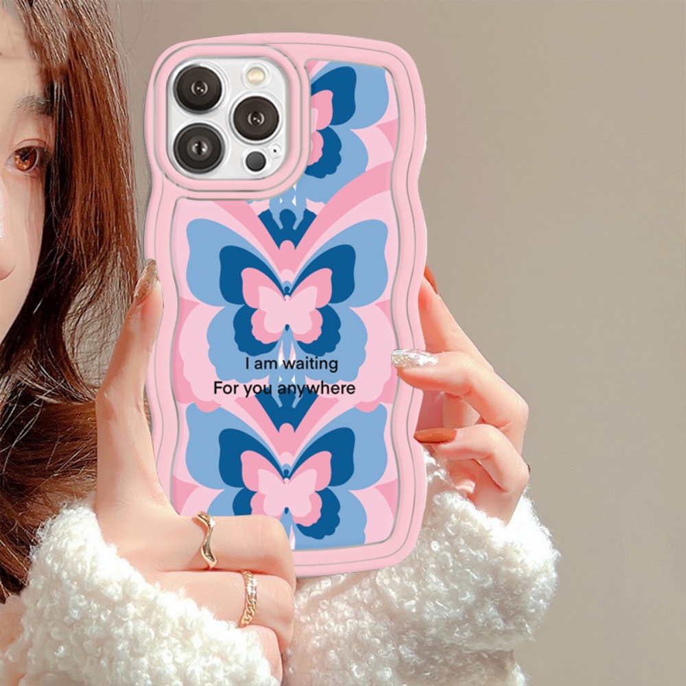 Casing Realme C53 C55 C33 C35 C31 C30s C30 Realme 10 9i 8i 6i5 7i C15 C25 C21Y C25Y C12 C11 C20 C3 C2 C1 Narzo 50 Ins Art Pola Clorful Kupu Wavy Edge Soft Case BY