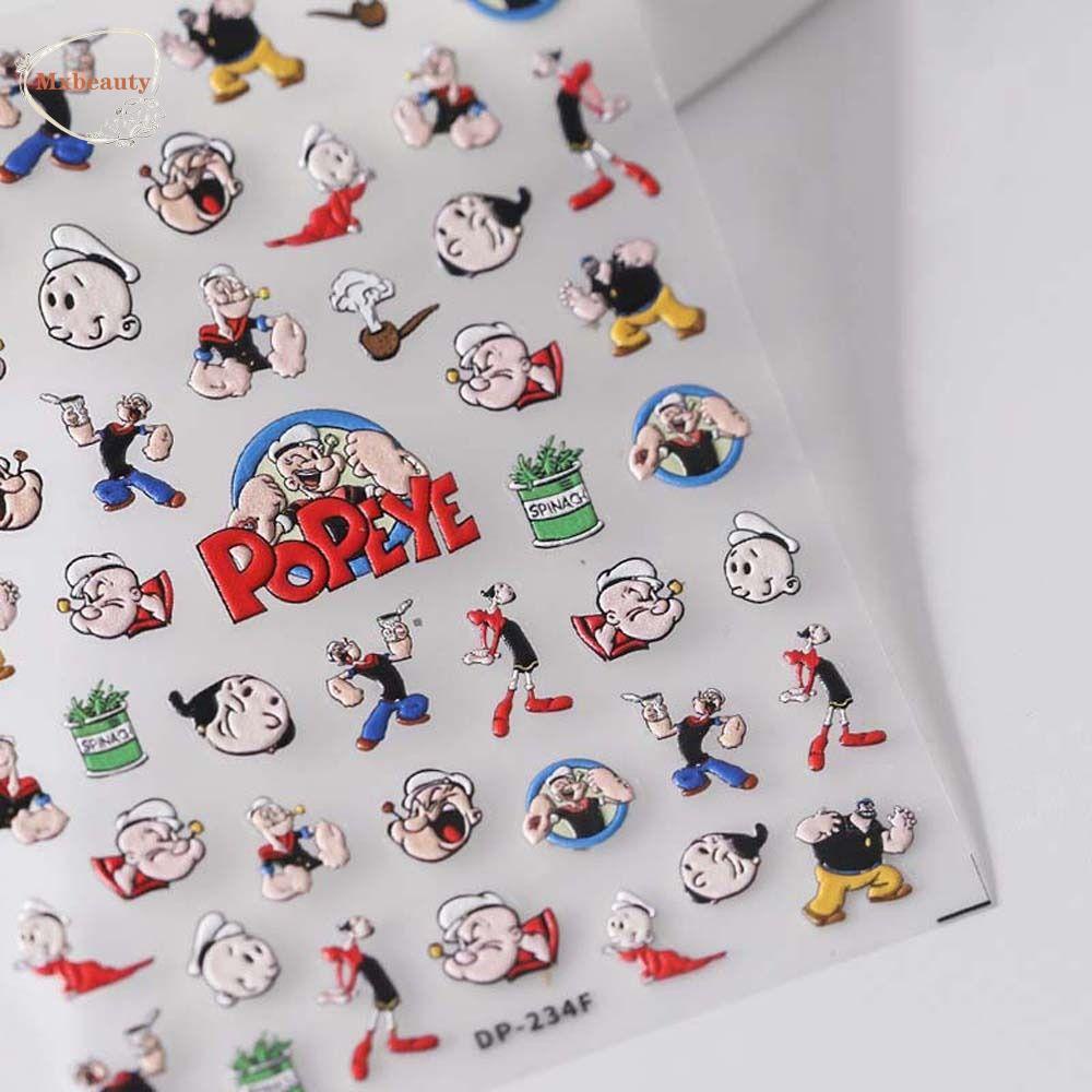 Mxbeauty Kartun Stiker Kuku Fashion Perekat Diri Cinta Hati Hewan Ikatan Simpul Beruang Nail Art Dekorasi