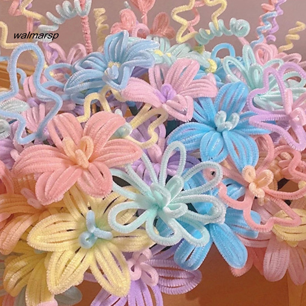 Walmarsp 1set Mainan Bunga Twist Tidak Cedera Tangan Fadeless Tidak Menyusut DIY Buket Gunting Lem Twist Bouquet Mainan Pasokan Sekolah