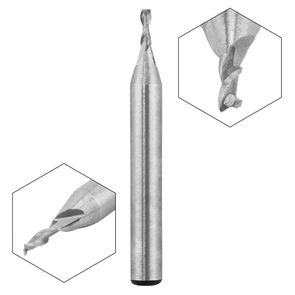 1.5mm-8mm 2 Flute HSS End Mill Cutter Dengan Shank Lurus Super Keras Untuk Pengolahan Cetakan CNC