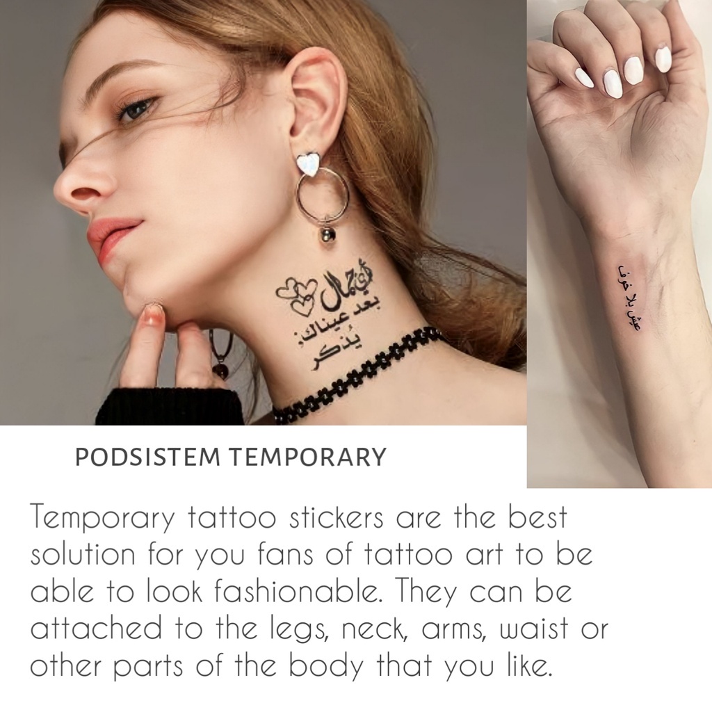 Tattoo Tulisan KOREA ARAB JEPANG Tato sementara tatto temporer tattoo temporary aesthetic tahan air 