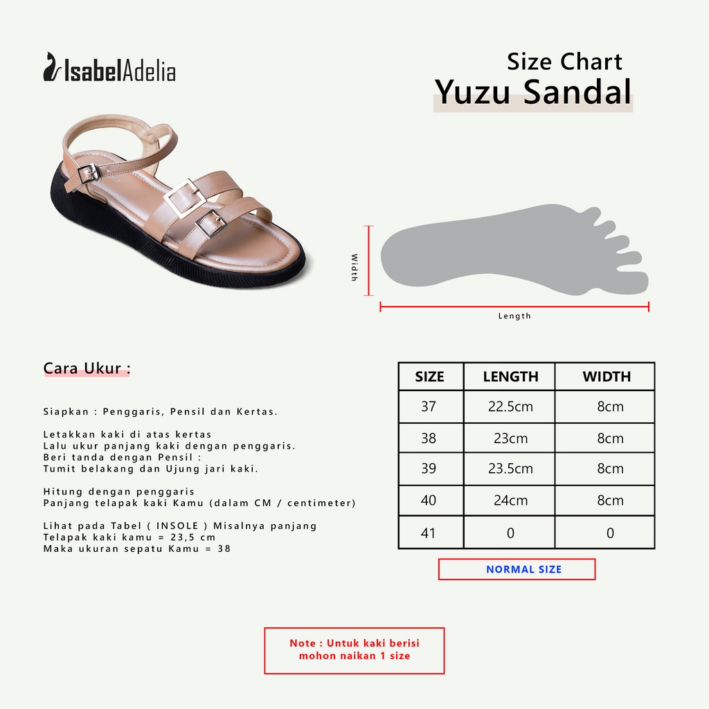 Isabel Adelia Sendal YUZU Sandal Platform Wanita Hitam Silver Latte