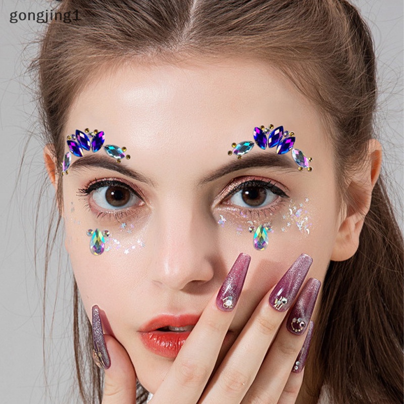 Ggg Face Jewels Sticker Make Up Perekat Tato Temporer Body Art Permata Berlian Imitasi ID