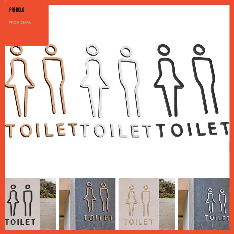 [Predolo] 2pcs Toilet Sign Nordic Dekorasi Hotel Kamar Mandi Toilet Tanpa Bor Signage Kamar Mandi