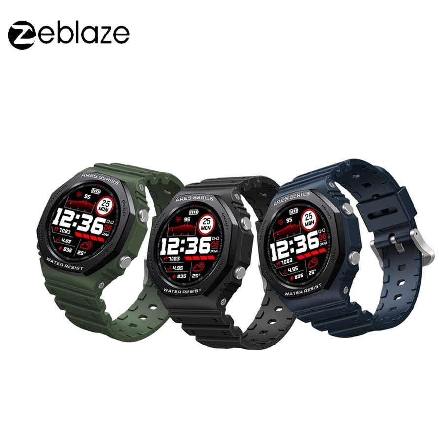 B02 ZEBLAZE ARES 2 Rugged Fashion Smartwatch Waterproof 5 ATM SPo2 Sensor