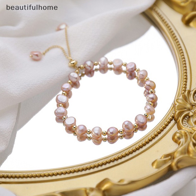 {beautifulhome} Baroque Gelang Mutiara Alami Sexy Untuk Wanita Gelang Fashion Lady Temperamen Gelang Perhiasan Korea Selatan.