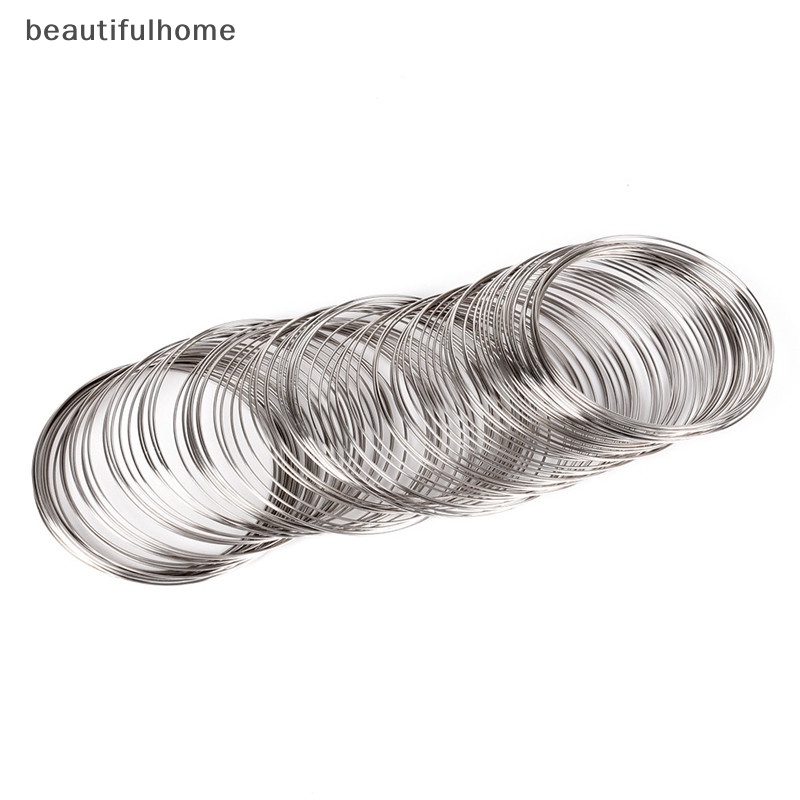 {beautifulhome} 100pcs /Set Loops Stainless Steel Memory Wire Gelang Bangle Perhiasan Kerajinan Membuat.