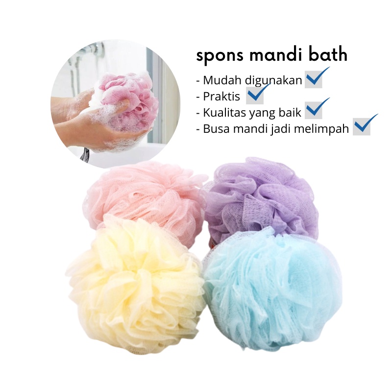 GOS -A111- Shower Puff - Spons Mandi Jaring - Sponge Mandi Spon Busa Bagus