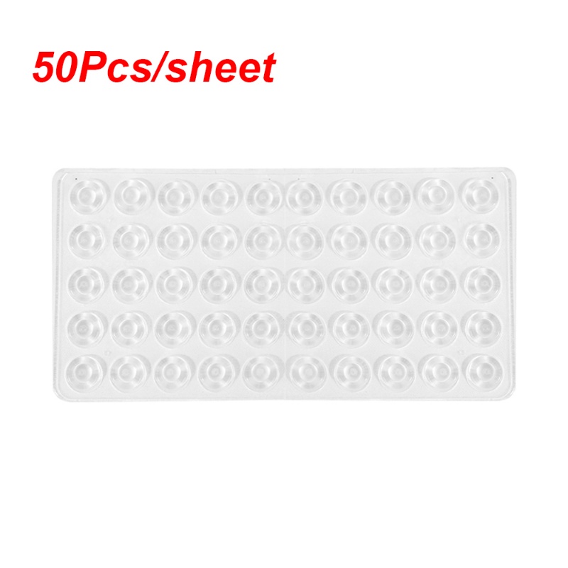 50pcs Bantalan Benjolan Pintu Silikon Mini Anti-Tabrakan/Furnitures Kabinet Karet Bumper Self-Adhesive Cushion Pad