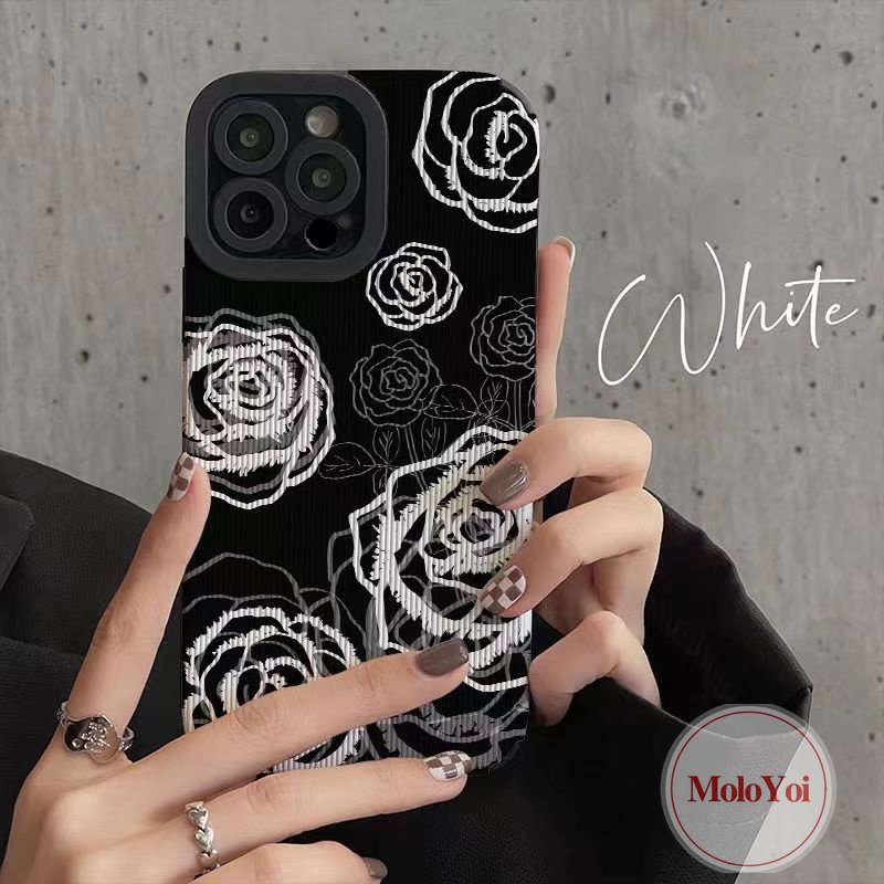 Musim Panas Segar Floral Mewah Tekstur Kulit Case Kompatibel Untuk IPhone XR 7Plus 11 13 12 14 Pro MAX 7 8 Plus X XS MAX Lukisan Minyak Flowers Telepon Shockproof Soft Cover