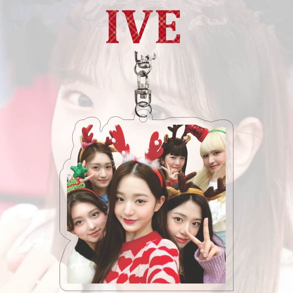 1pc Gantungan Kunci Akrilik IVE Member Solo Key Ring Gantung