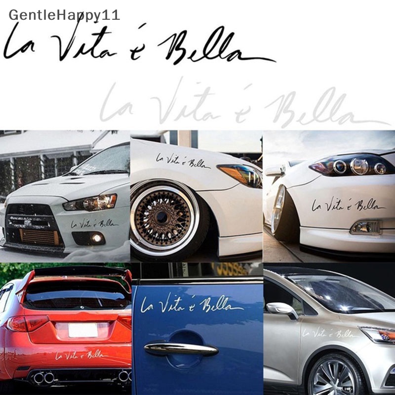 Gentlehappy Fashion Stiker Mobil Styling Quote Decal Cantik life La Vita e bella id