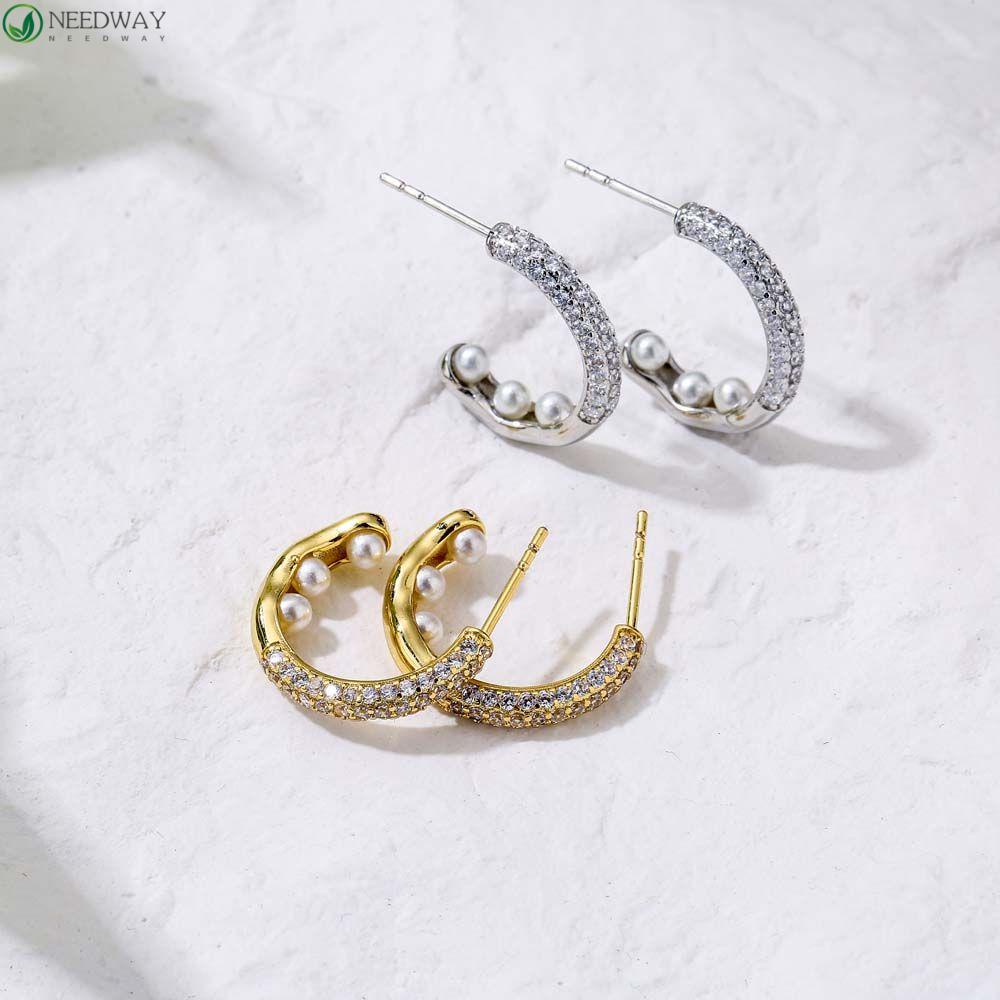 Needway Hoop Earrings Korea Keren Sederhana Hadiah Gadis Cone Spike Earrings Punk Rock Stud Earrings