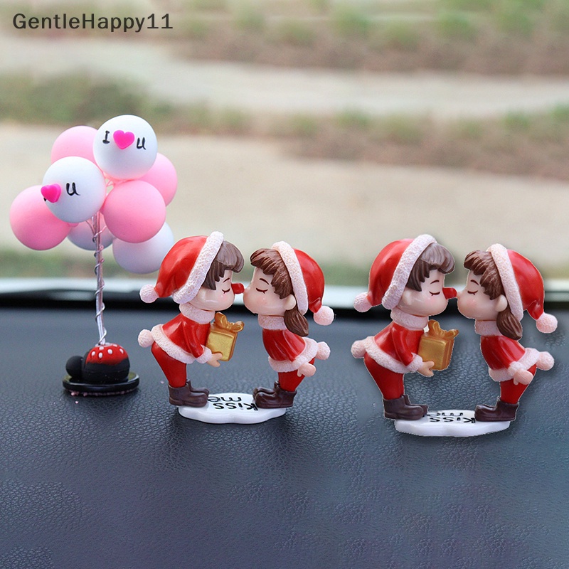 Gentlehappy Dekorasi Mobil Kartun Lucu Pasangan Natal Patung Balon Ornamen Dashboard Auto Interior Aksesoris id