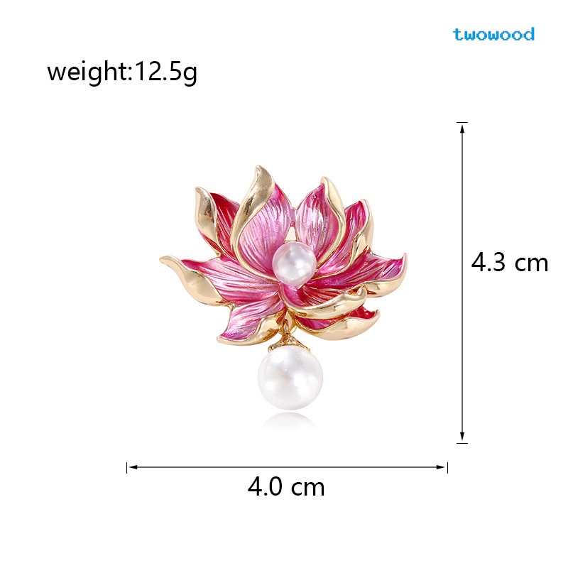 Bros Teratai Twowood, Bros Teratai Sederhana Dan Atmosfer, pin Kerah, Gaya Sastra, Aksesoris cheongsam Indah, Bros Merah Muda