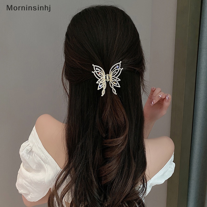 Mornin Fashion Logam Kerawang Rambut Cakar Kupu-Kupu Jepit Rambut Untuk Wanita Gadis Elegan Ponytail Claw Clip Vintage Hairpin Aksesoris Rambut id