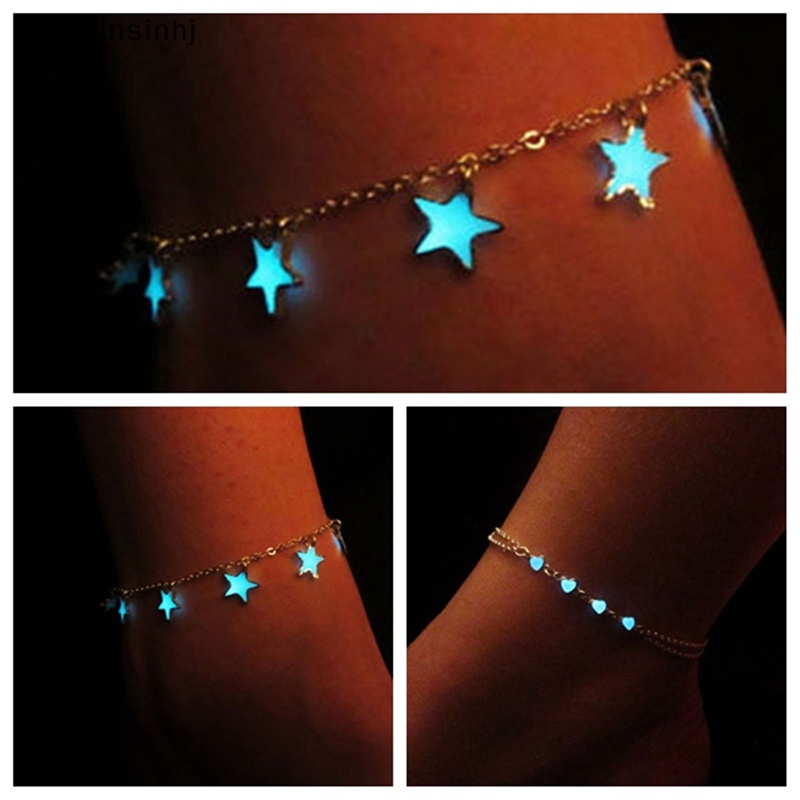 Mornin Glow In The Dark Chain Anklet Gelang Kaki Barefoot Sandal Perhiasan Kaki Pantai id