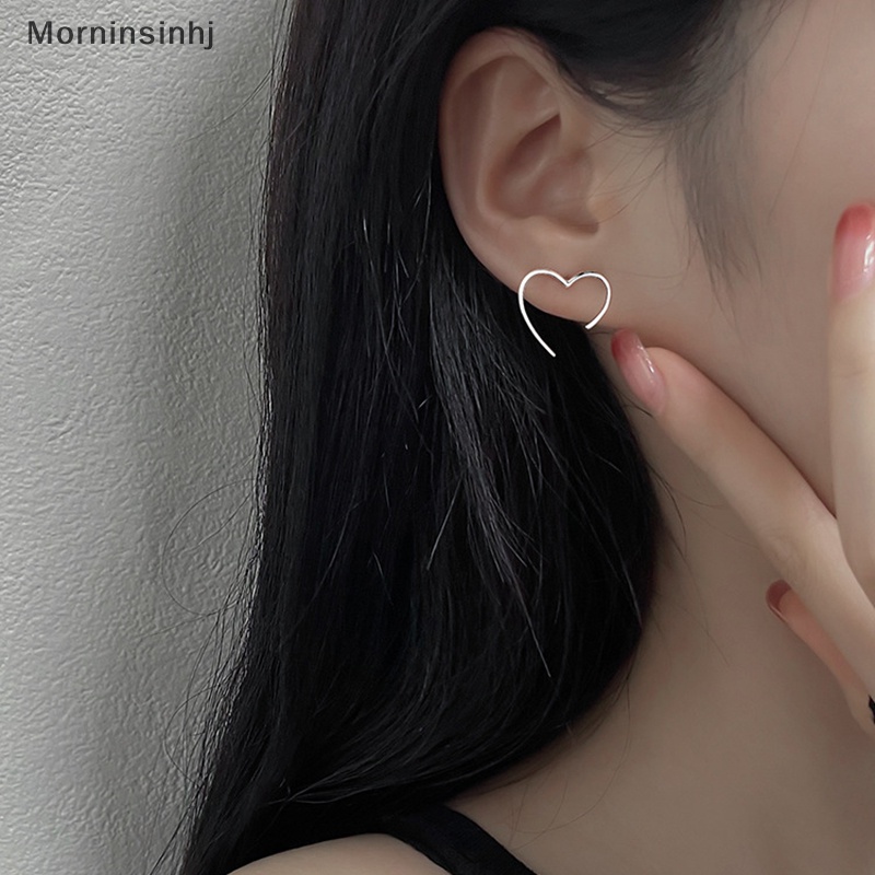 Mornin Korea Logam Geometris Jantung Manset Telinga Bukaan Sederhana Bentuk C Anting Klip Telinga Untuk Wanita Perhiasan Aesthetic id