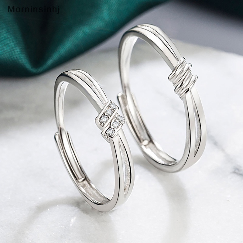 Mornin Cincin Pasangan Simpul Konsentrik Cahaya Sederhana Pembukaan Adjustable Zirkon Jari Rings Untuk Hadiah Perhiasan Peringatan Pacar id