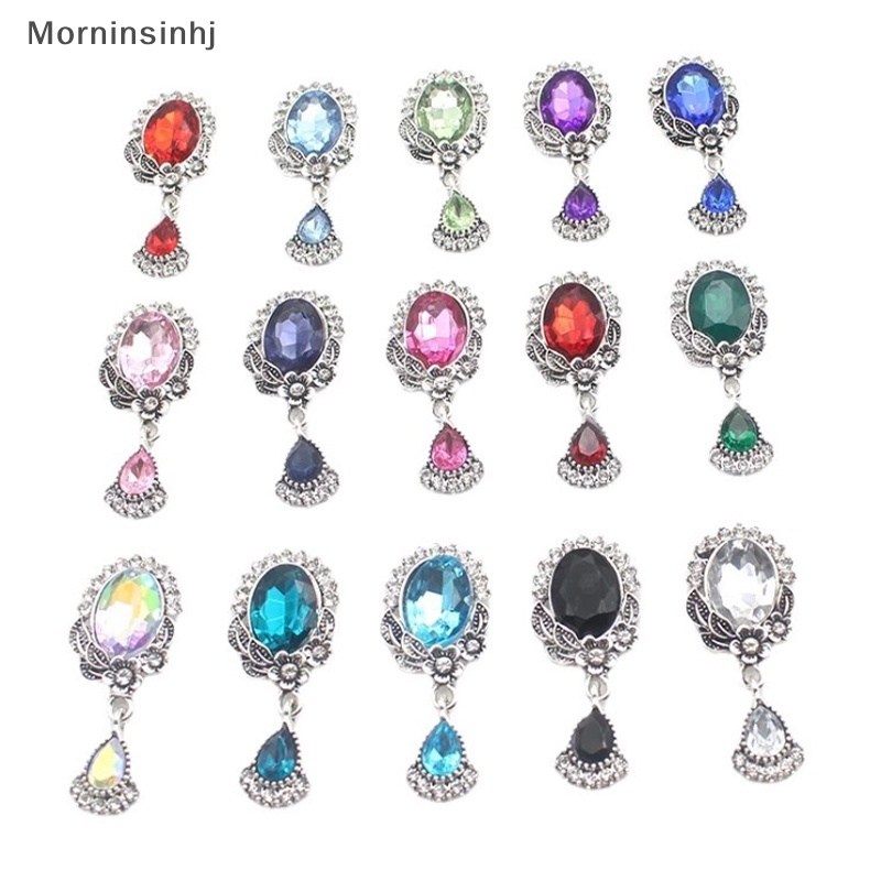 Mornin 23*52mm alloy oval shiny rhinestone Akrilik Liontin DIY Pakaian Gelas wine Bros Perhiasan Dekorasi Aksesoris id