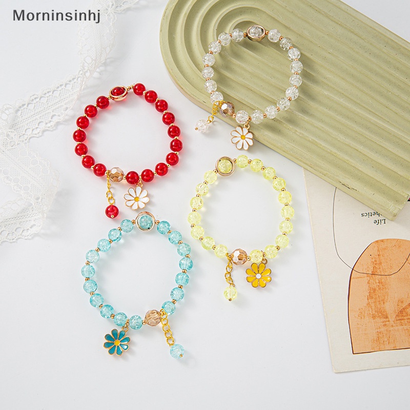 Mornin Fashion Manik-Manik Kristal Warna-Warni Bunga Daisy Gelang Wanita Perhiasan Accessries id