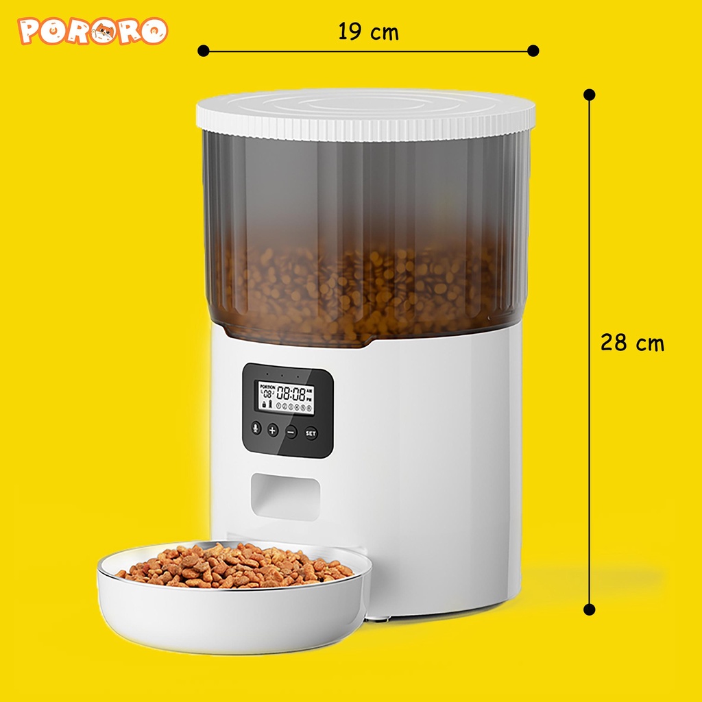 PORORO - Automatic Pet Feeder Tempat - Makan Hewan Peliharaan Otomatis Food Dispenser 4L -