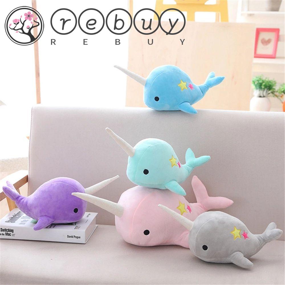 REBUY Rebuy Whale Plush Toy Hadiah Ulang Tahun Anak Hadiah Mainan Lembut Bayi Kid Girl Mainan Mewah Mainan Dekorasi Binatang Laut