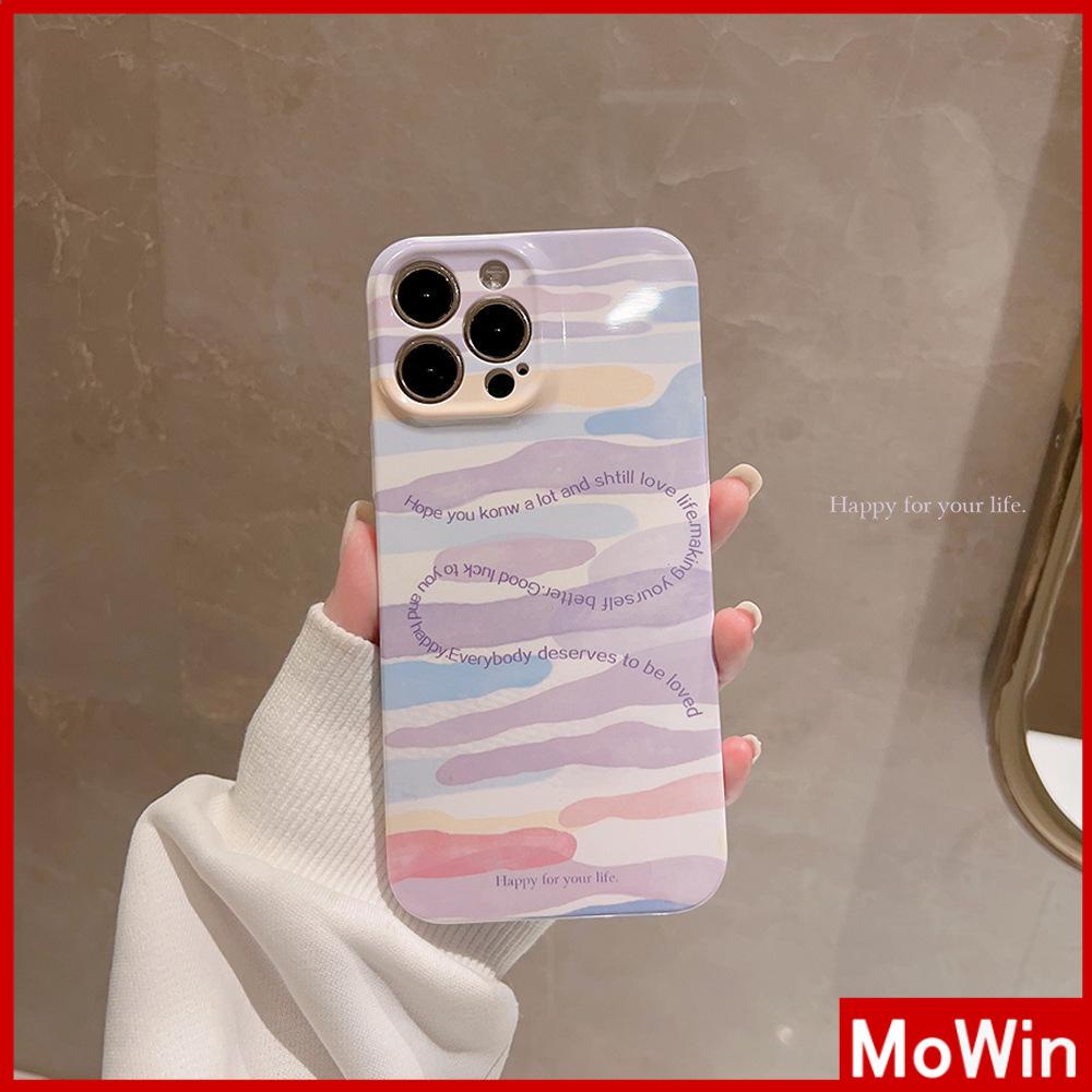 Case iPhone 14 Pro Max iPhone Case Krim Glossy Film Lembut TPU Shockproof Kamera Case Perlindungan Sederhana Tercoreng Awan Kompatibel dengan iPhone 13 Pro Max 12 Pro Max 11 Xr Xs Max 7 8