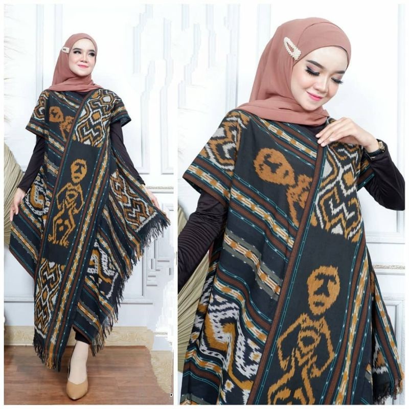AIMEL MAXY dress wanita kondangan hitam korea style dress tenun slempang - dress etnik - dress tenun
