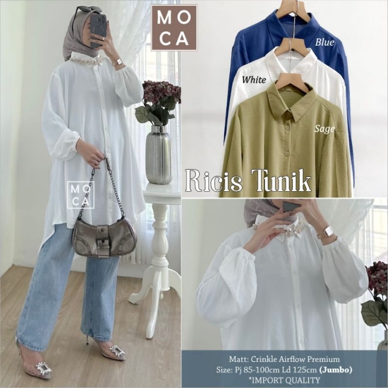 [Nafi Shop] Ricis Tunik Basic Shirt ORI MOCA Terbaru