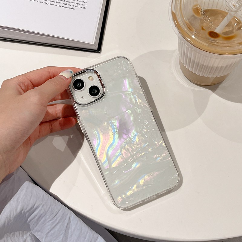 Silver Camera Colorful Shell Pattern Soft TPU Case HP iP iPhone 12 13 14 Pro Max 11 FTD Girl Woman Casing Apple