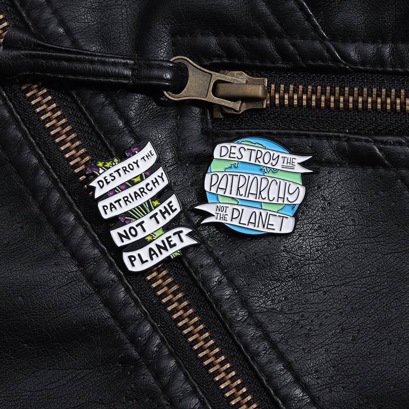 Hancurkan Bapak Bukan Planet Text Enamel Bros Ransel Badge Hadiah Untuk Teman Kostum Aksesori